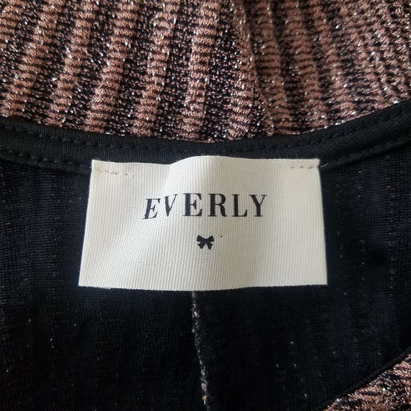 Everly Pink Black Shimmer Metallic Swing Dress - Picture 7 of 7